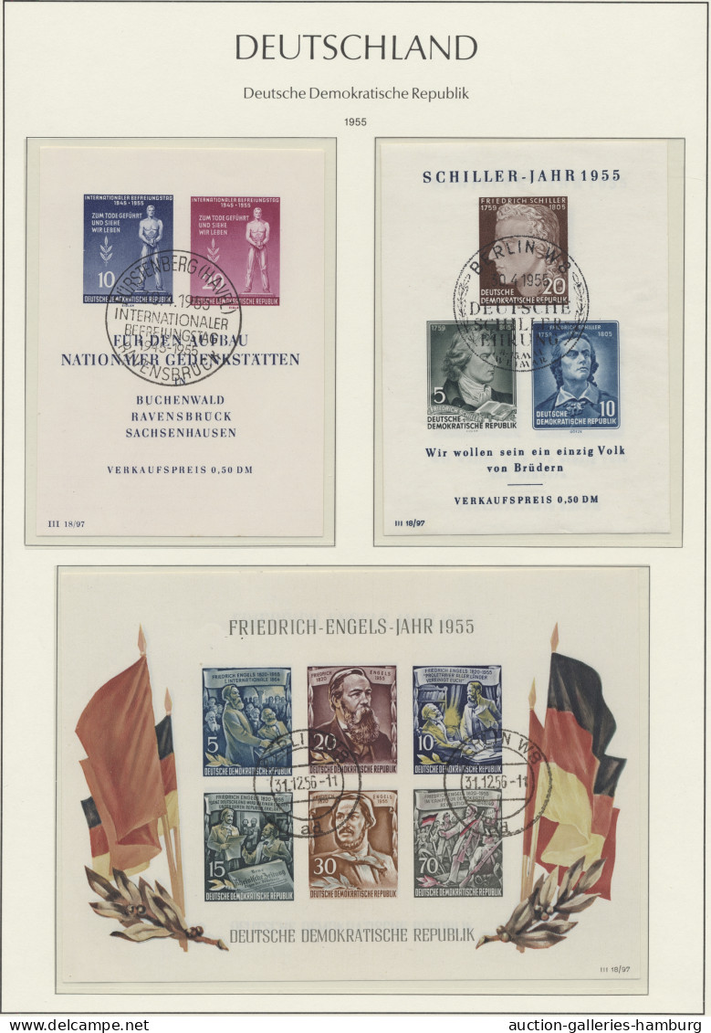 o/** DDR: 1949-1990, gestempelte Sammlung in drei Leuchtturm-Falzlosalben, bis auf Kö