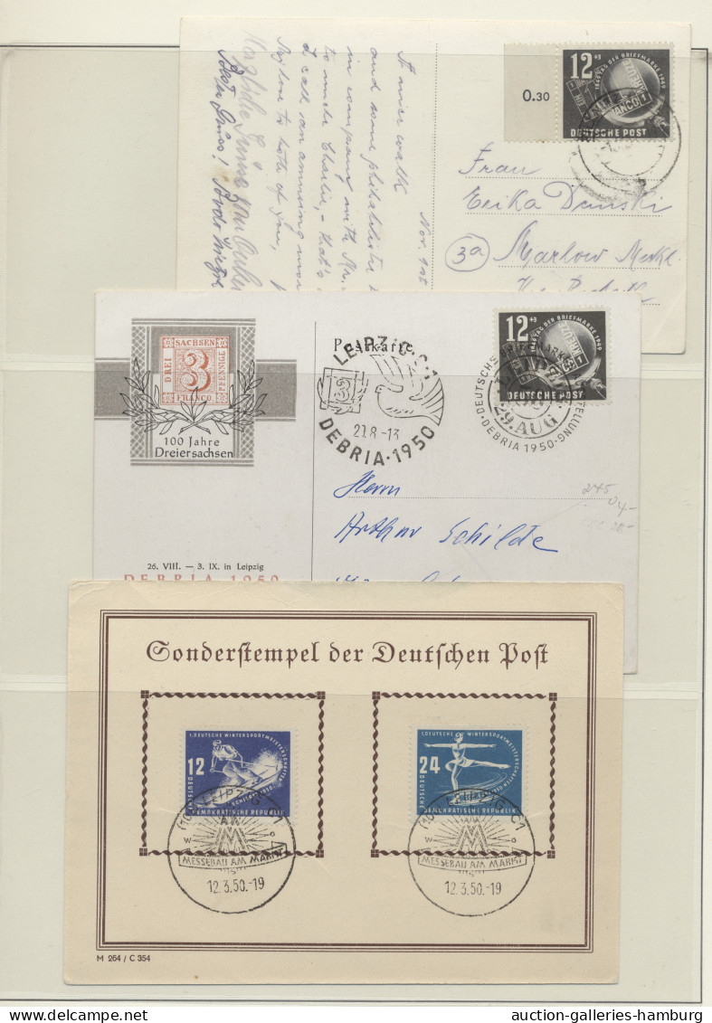 Brf./GA/FDC DDR: 1948-1960, BELEGE - Sammlung Von Rund 270 Stück In Zwei Leuchtturm-Ringbind - Colecciones