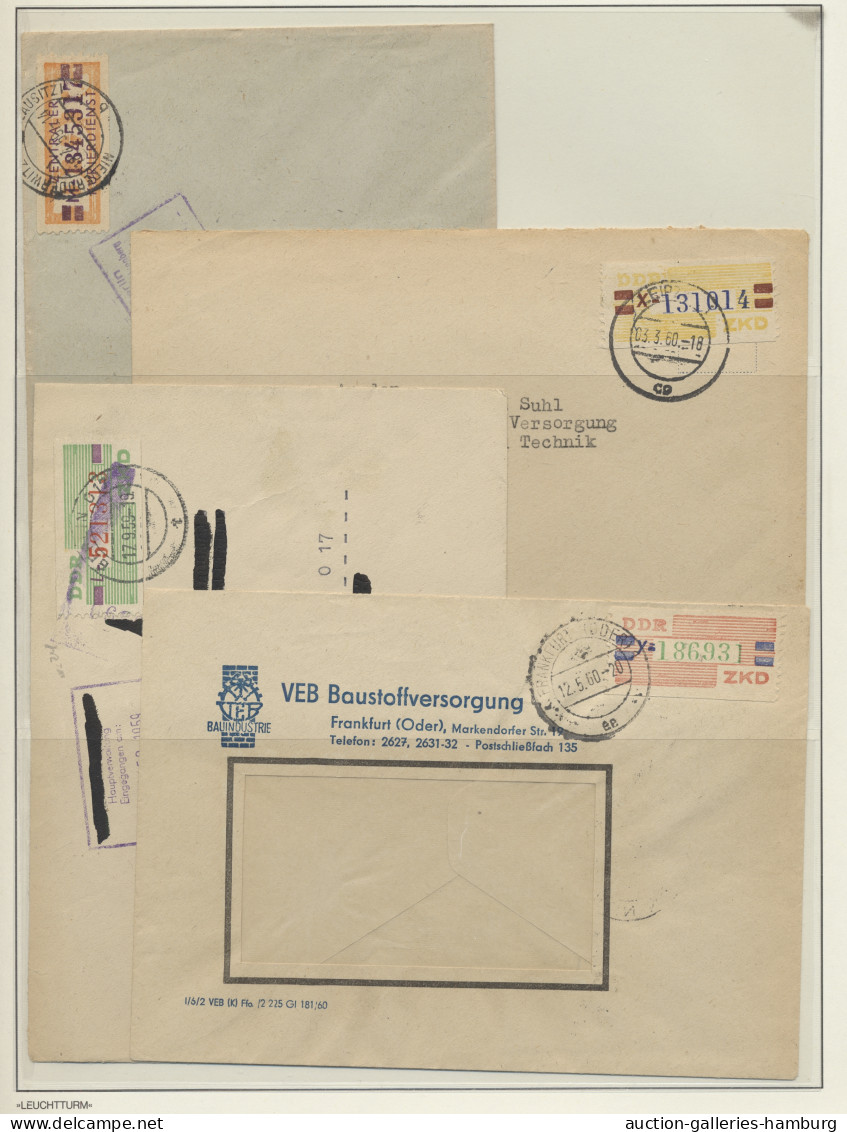 Brf./GA/FDC DDR: 1948-1960, BELEGE - Sammlung von rund 270 Stück in zwei Leuchtturm-Ringbind