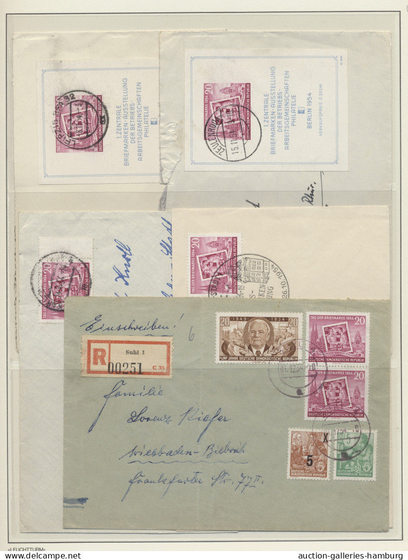 Brf./GA/FDC DDR: 1948-1960, BELEGE - Sammlung von rund 270 Stück in zwei Leuchtturm-Ringbind