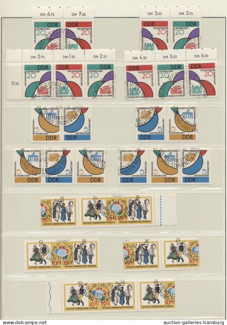 O/o/** DDR - Zusammendrucke: 1959-1990, Zweibändige Gestempelte Sammlung Auf Entspreche - Zusammendrucke