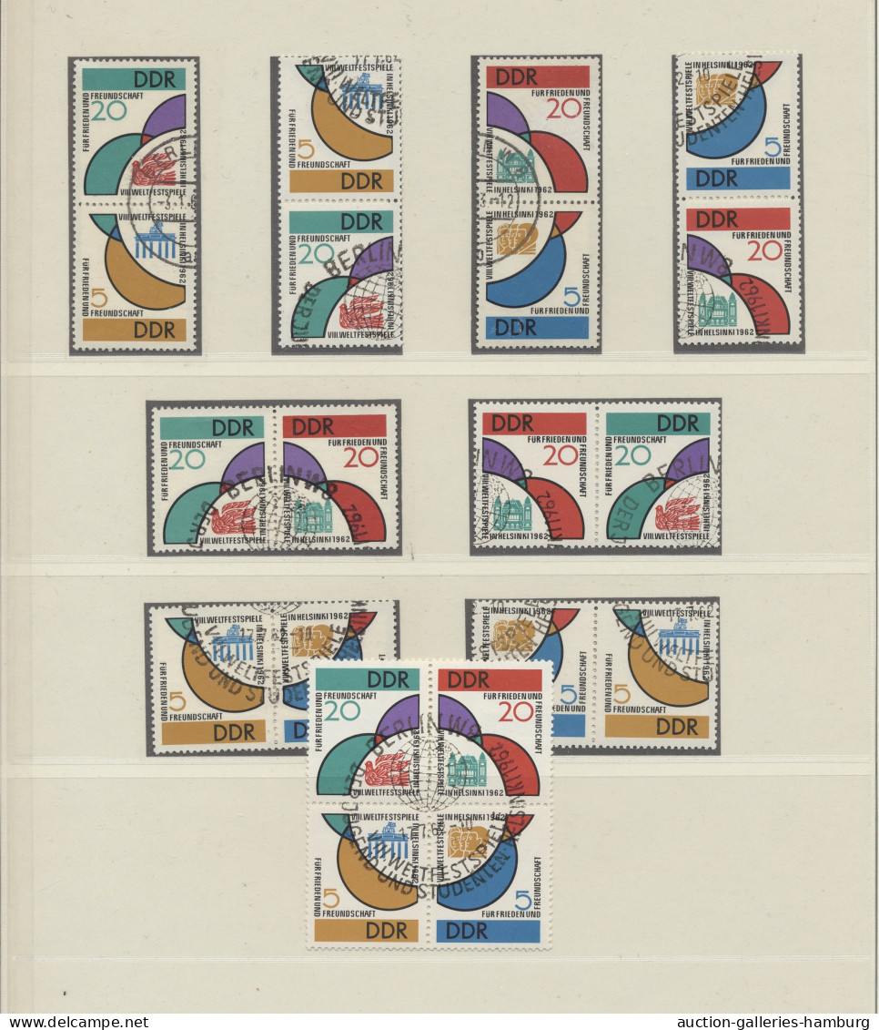 **/o DDR - Zusammendrucke: 1959-1985, Doppelt Bzw. Einmal Postfrisch Und Einmal Geste - Zusammendrucke