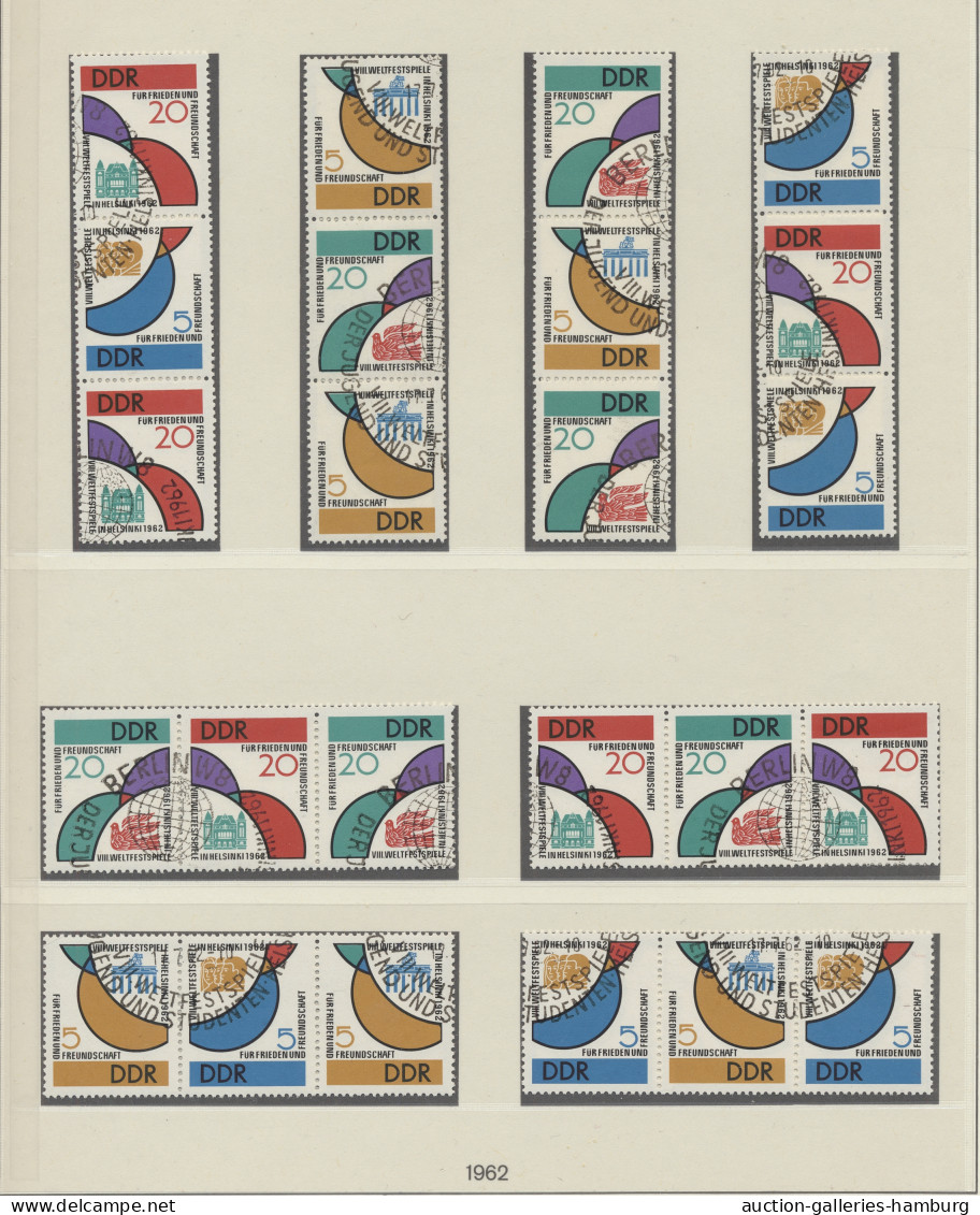 **/o DDR - Zusammendrucke: 1959-1985, doppelt bzw. einmal postfrisch und einmal geste