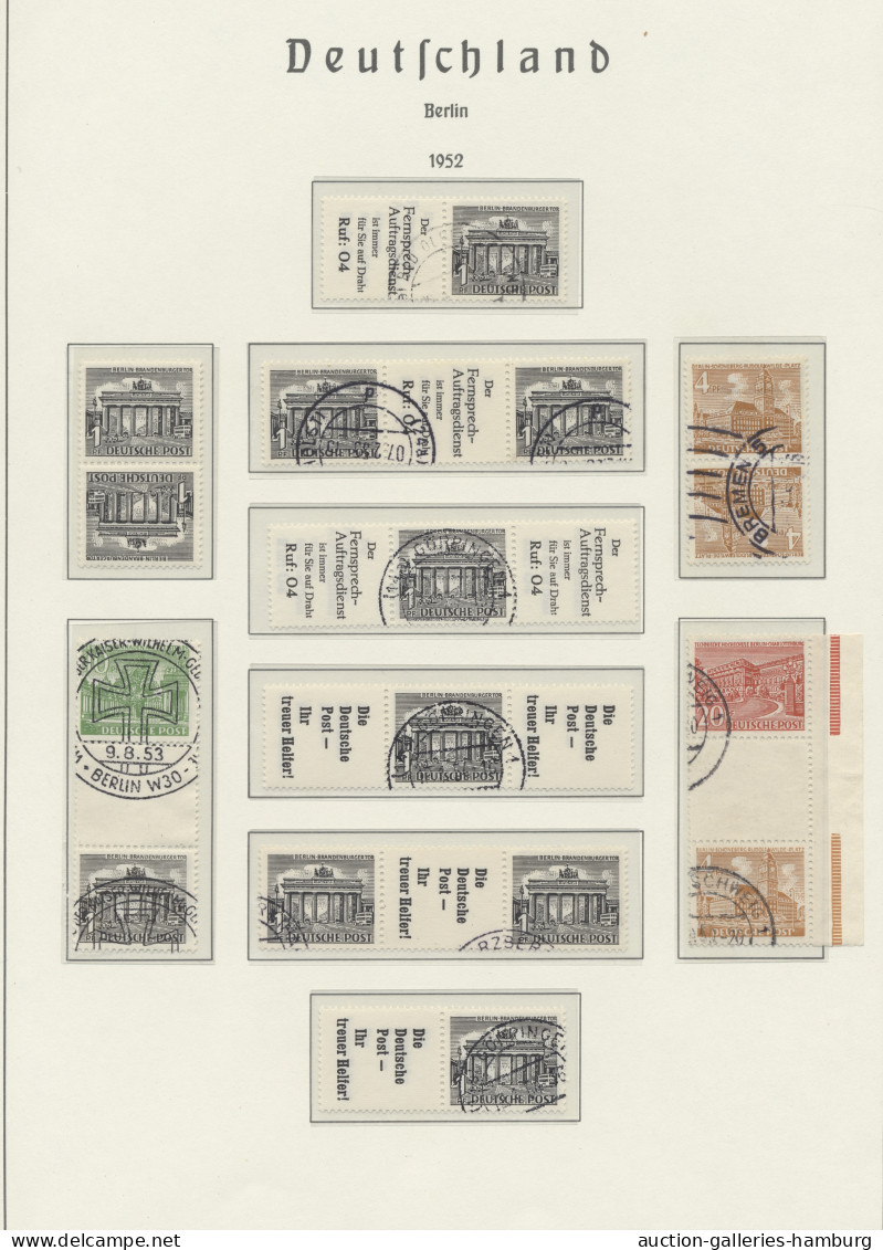 O/**/* Berlin - Zusammendrucke: 1949-1990, Jeweils Gestempelte Und Postfrische Sammlung - Zusammendrucke