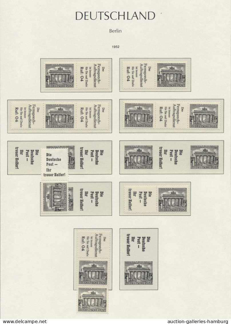 o/**/* Berlin - Zusammendrucke: 1949-1990, jeweils gestempelte und postfrische Sammlung
