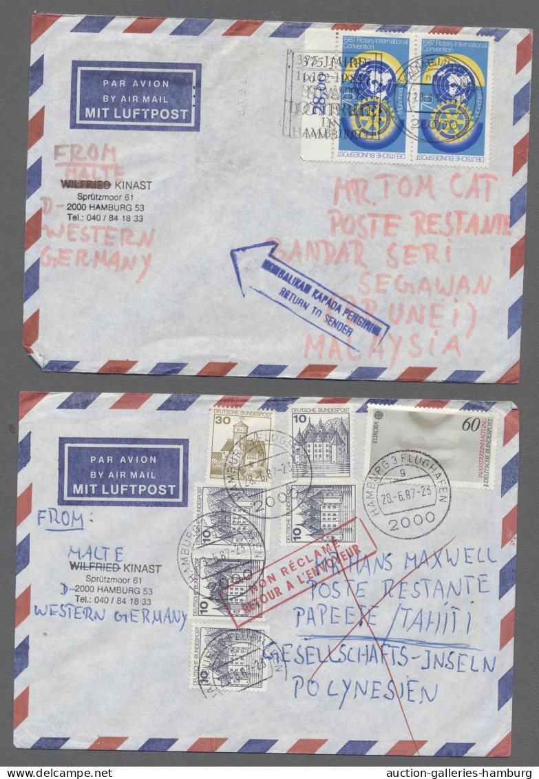 Brf. Bundesrepublik Deutschland: 1987, POSTE RESTANTE, Sammlung Von Rund 160 Belegen - Collections