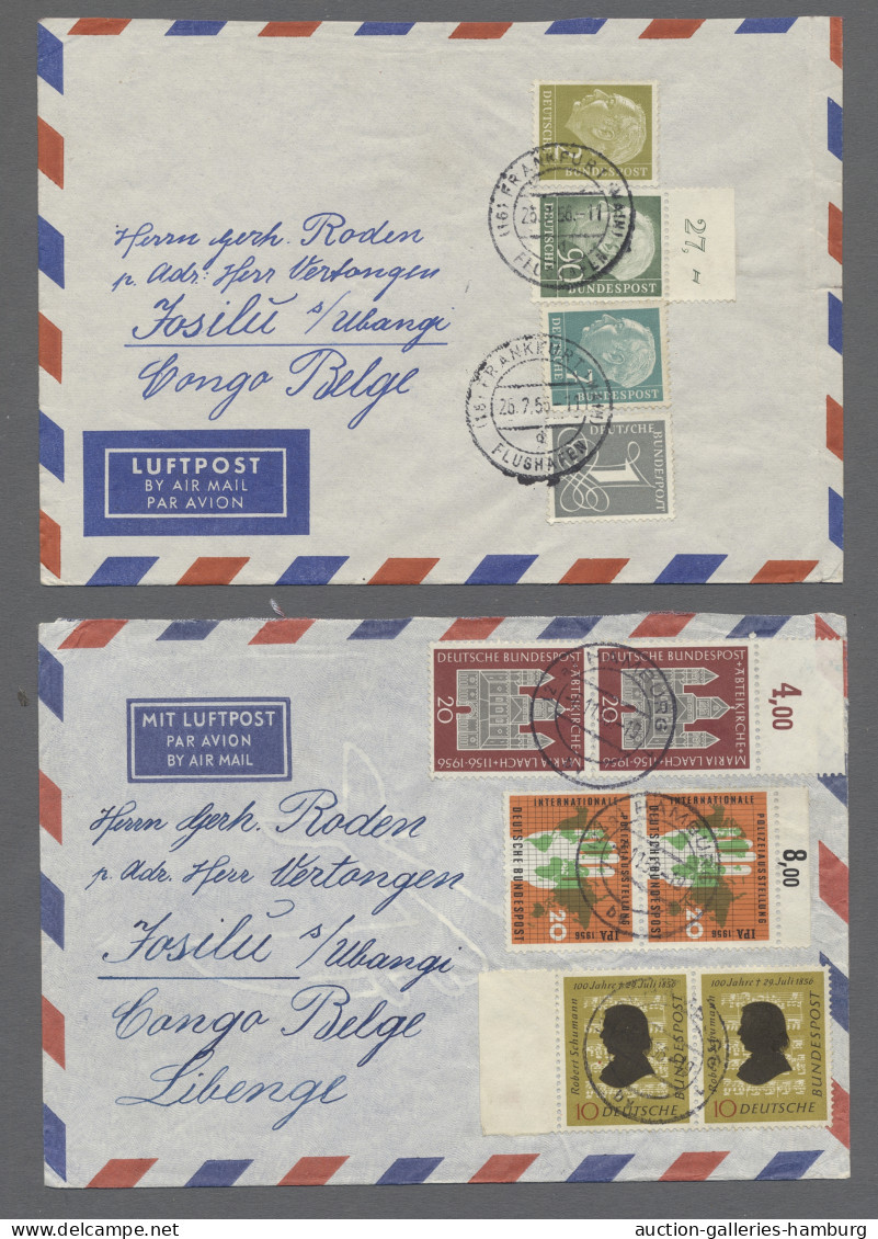 Brf./AK Bundesrepublik Deutschland: 1955-1966, Partie Von 41 Belegen Mit U.a. Frankierte - Colecciones