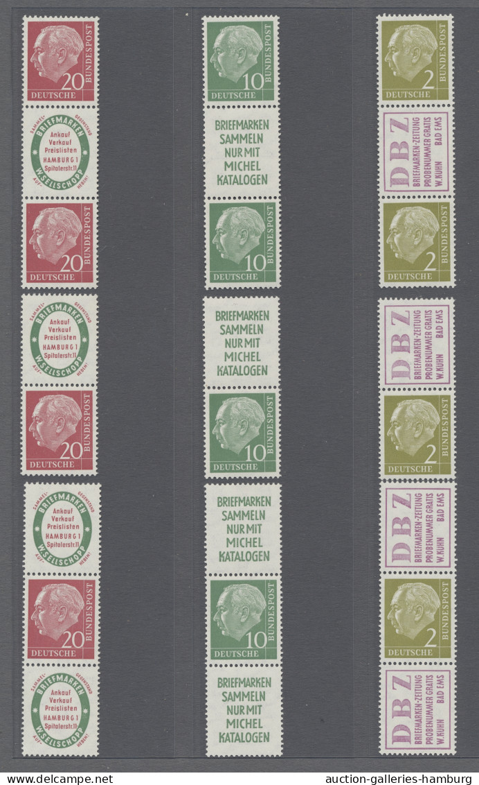 ** Bundesrepublik - Zusammendrucke: 1955, Heuss, 27 Verschiedene Zusammendrucke Aus - Se-Tenant