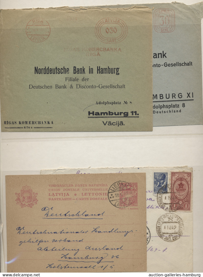 Cover/GA Baltic States: 1874-1990, BELEGE, sehr reizvolle Zusammenstellung von 105 Belege