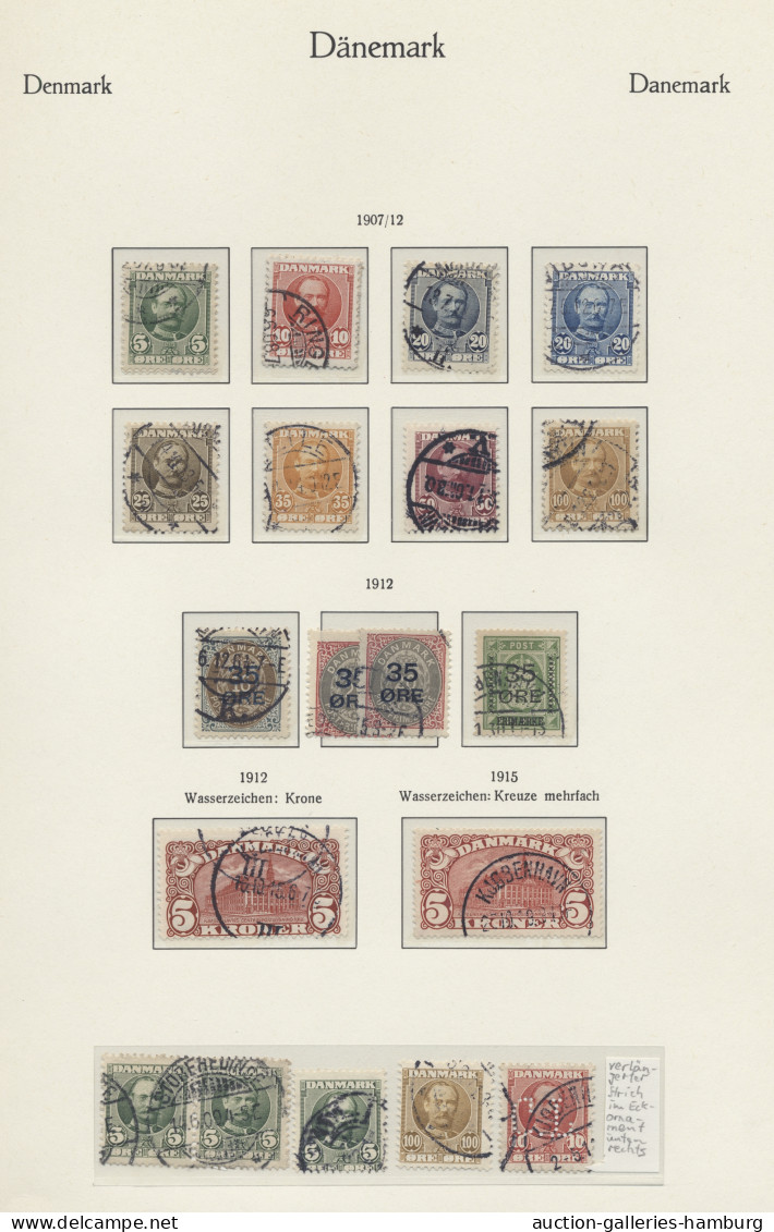 **/*/o Denmark: 1851-1987, Sammlung In 2 KABE-Vordruckalben Mit U.a. Mi.Nr. 1 Gestempel - Other & Unclassified