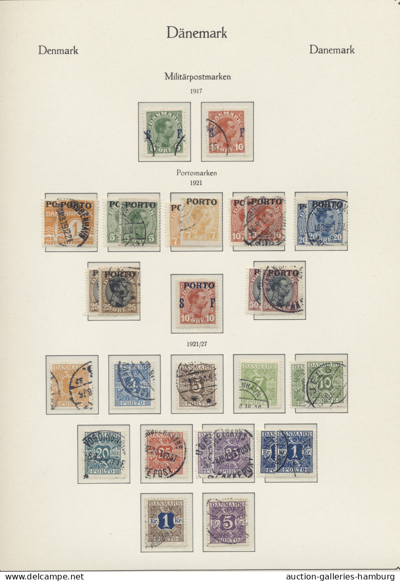 **/*/o Denmark: 1851-1987, Sammlung in 2 KABE-Vordruckalben mit u.a. Mi.Nr. 1 gestempel