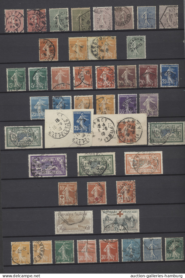 O/* France: 1862-1992 (ca.), Vorwiegend Gestempelte Sammlung In 64-Seiten-Einsteckbu - Collections