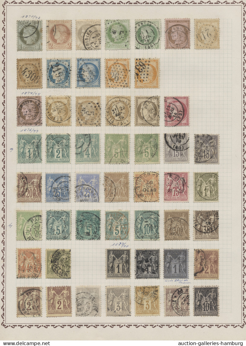 */o France: 1849-1956 (ca.), Ungebrauchte Und Gestempelte Sammlung In Einem Selbstge - Collections