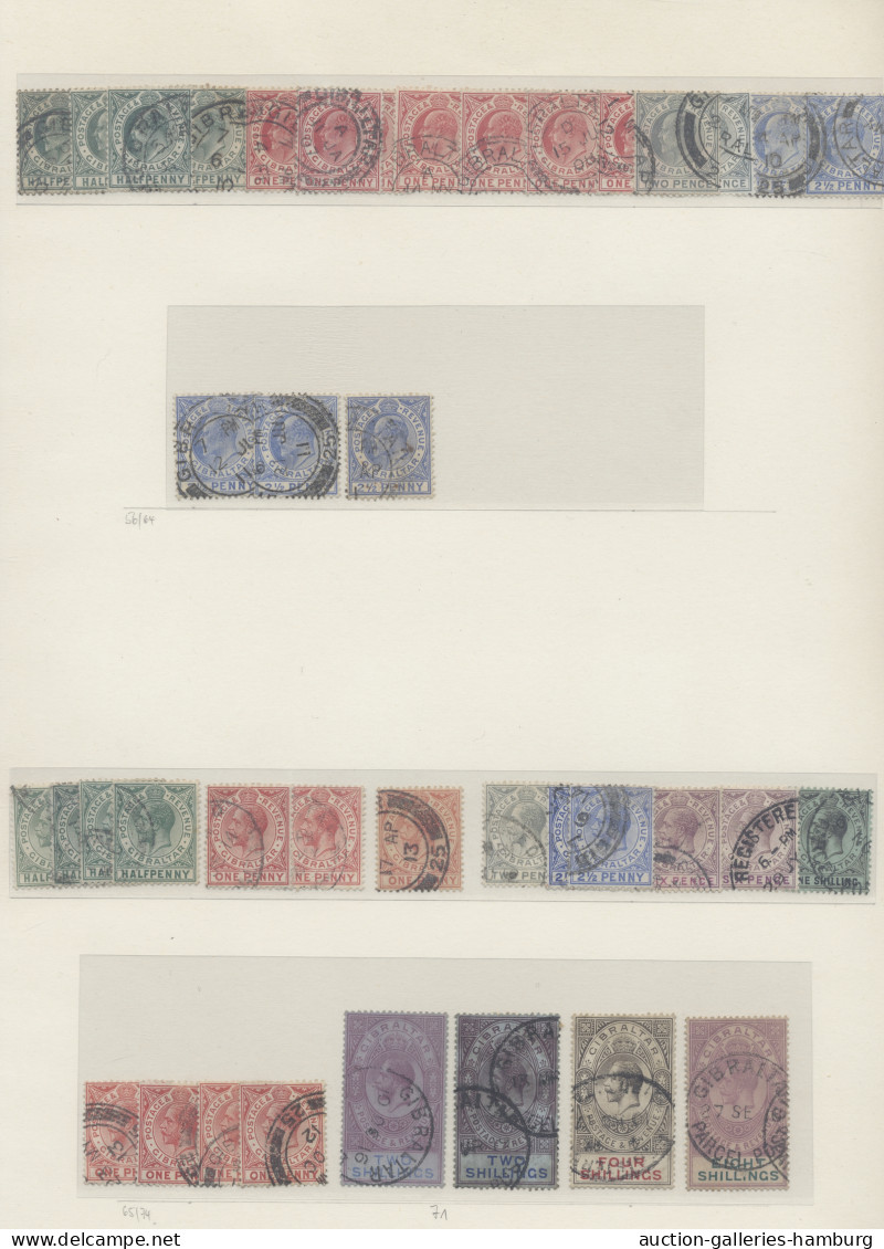 (*)/*/**/o/Cover Gibraltar: 1886/1977, Interessante Sammlung, Ungebraucht, Postfrisch, Gestempelt - Gibraltar