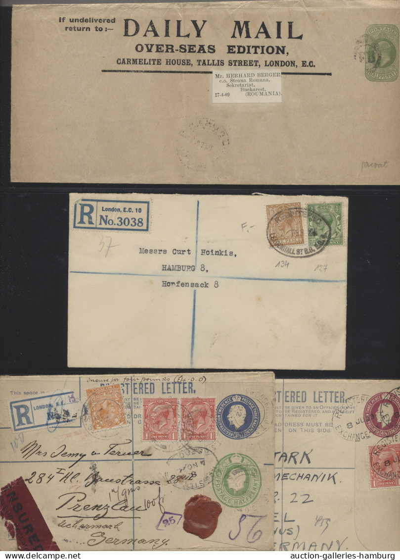 Cover/GA Great Britain: 1902-1978, BELEGE, Sammlung Von Insgesamt 93 Belegen Und Einer Br - Lettres & Documents