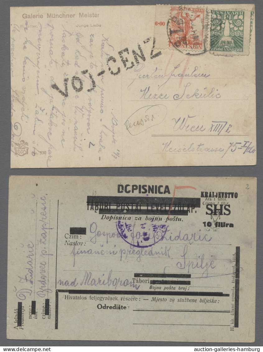 Cover Yugoslavia: Aus Ca. 1918-52, Lot Karten Und Briefe, U.a. Express, Reco, Zensur, - Covers & Documents