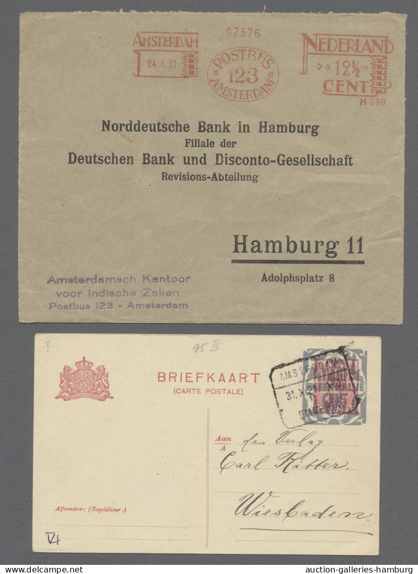 GA/Cover Netherlands: 1871-1980 (ca.), BELEGE / GANZSACHEN, Partie Mit Rund 135 Stücken, - Brieven En Documenten