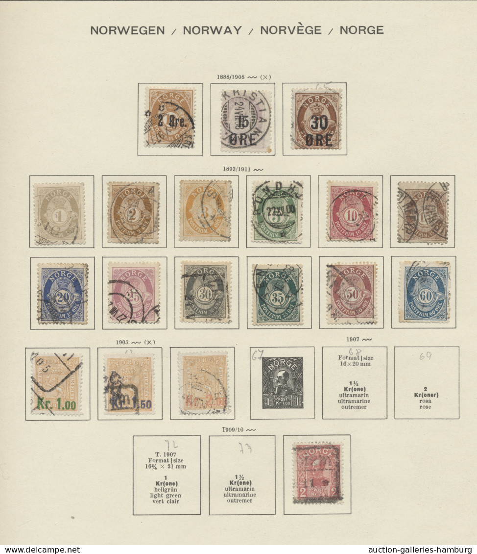 O/**/* Norway: 1856-1971, Sammlung In Schaubek-Klemmbinder, Gestempelt/*/** Gemischt An - Used Stamps