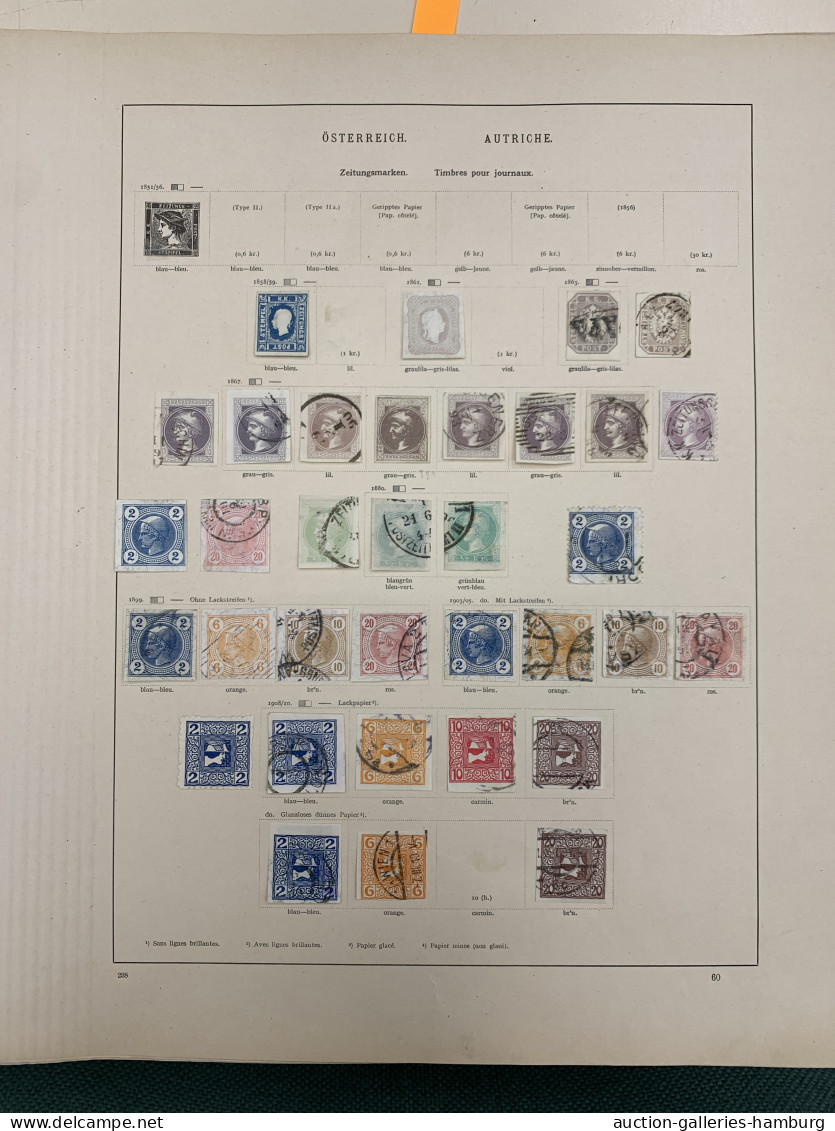 */o/Briefstück Österreich: 1883-1922, Ungebrauchte Und Gestempelte Sammlung In Einem Altem Vord - Collections