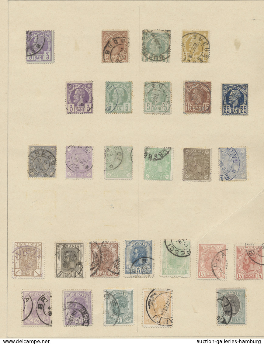 */o Romania: 1862-1955, Ungebrauchte Und Gestempelte Sammlung Von 640 Marken In Eine - Used Stamps