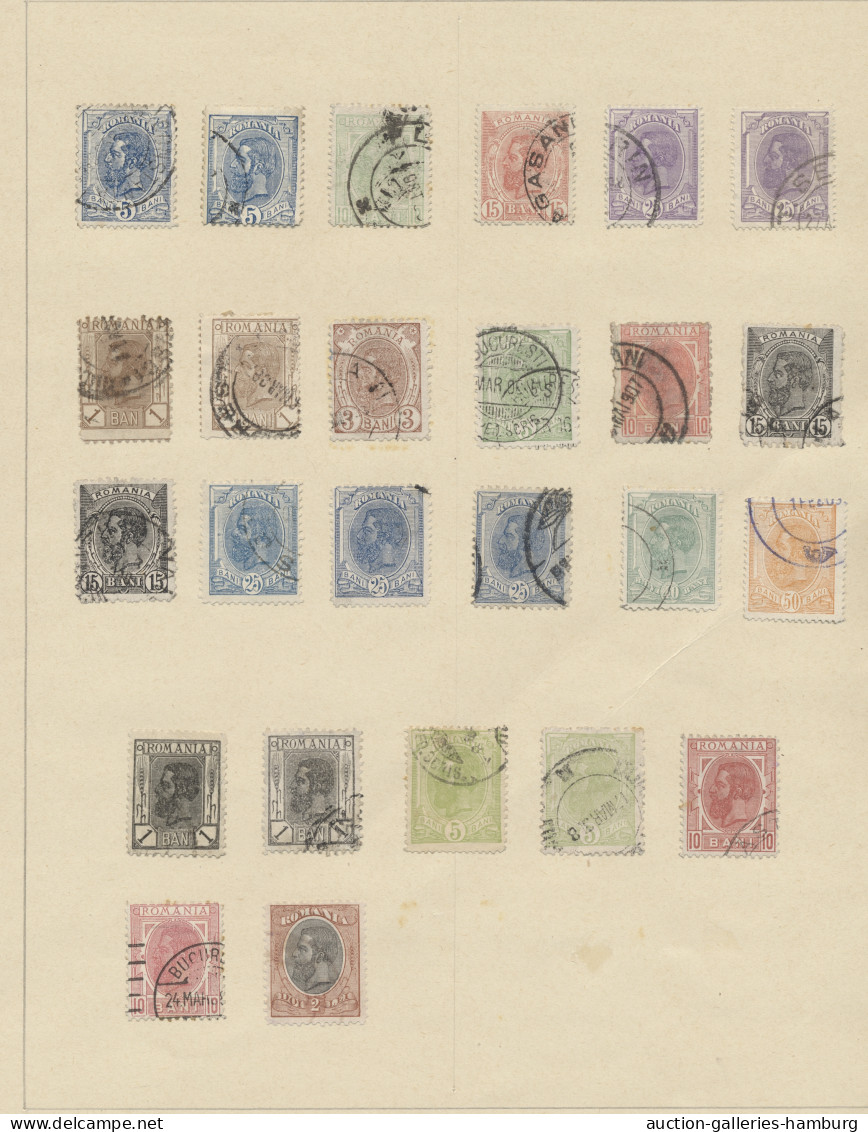 */o Romania: 1862-1955, Ungebrauchte Und Gestempelte Sammlung Von 640 Marken In Eine - Used Stamps