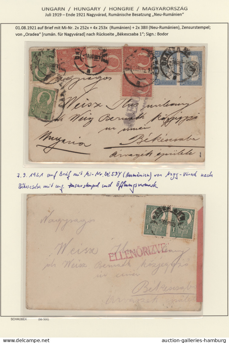 Cover Romania: 1921, Nagyvarad/Oradea, Posten Von Vier Bedarfsbelegen, Zwei Mit Mischf - Other & Unclassified