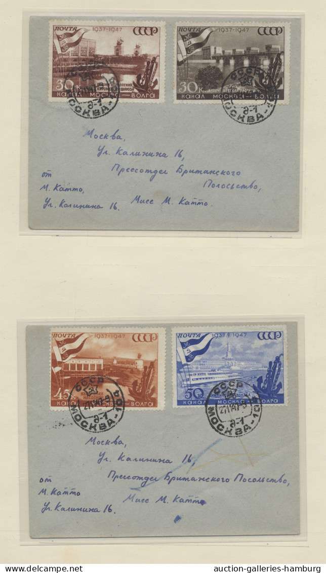 (*)/*/**/o/Cover Russia: 1858/1956 ca., gute alte Sammlung in zwei Vordruckalben, aufgelockert mi