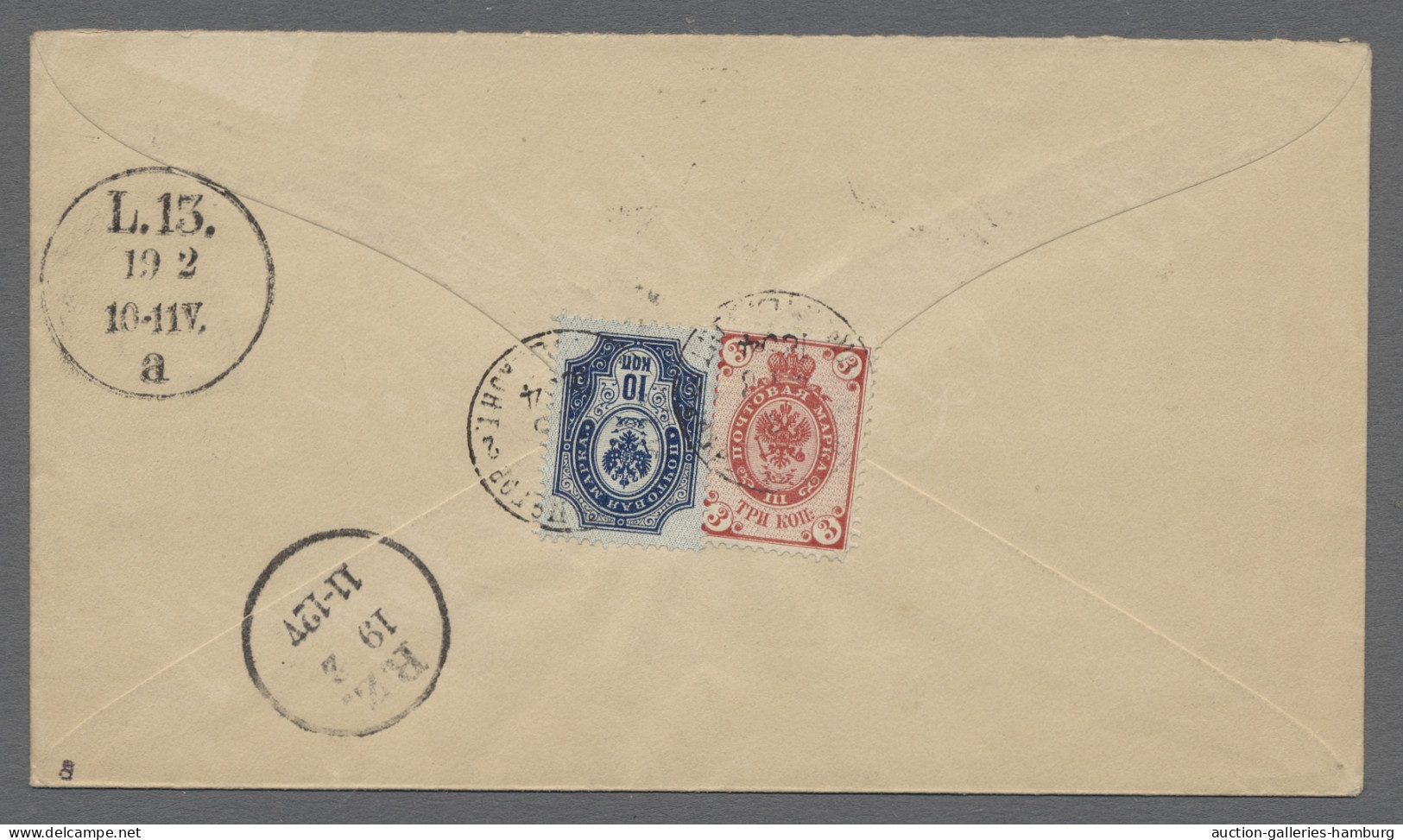 GA/Cover Russia: 1879-1918, BELEGE, Sammlung In Leuchtturm-Ringbinder Mit 74 Belegen (und - Briefe U. Dokumente