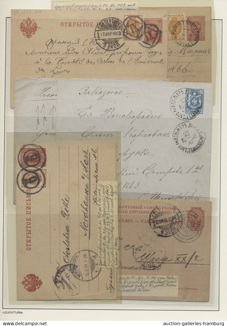 GA/Cover Russia: 1879-1918, BELEGE, Sammlung in Leuchtturm-Ringbinder mit 74 Belegen (und