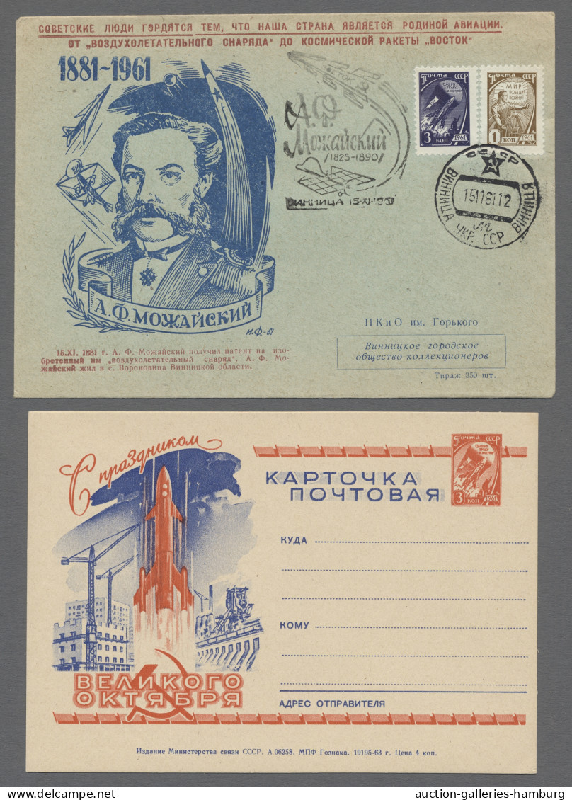 Cover/GA/FDC Sowjet Union: 1959-1995, THEMATIK RAUMFAHRT, 77 Belege Mit Raumfahrtbezug, Frank - Covers & Documents