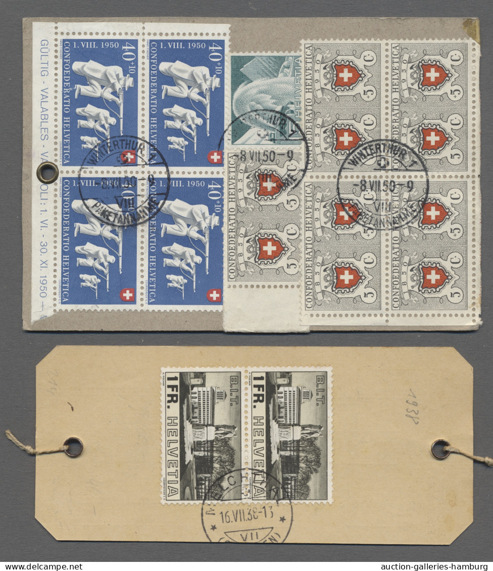 Brf./Flugpost Schweiz: 1855-1950, ein sehr gehaltvolles Lot von 14 Belegen ab zwei Strubel-Fra