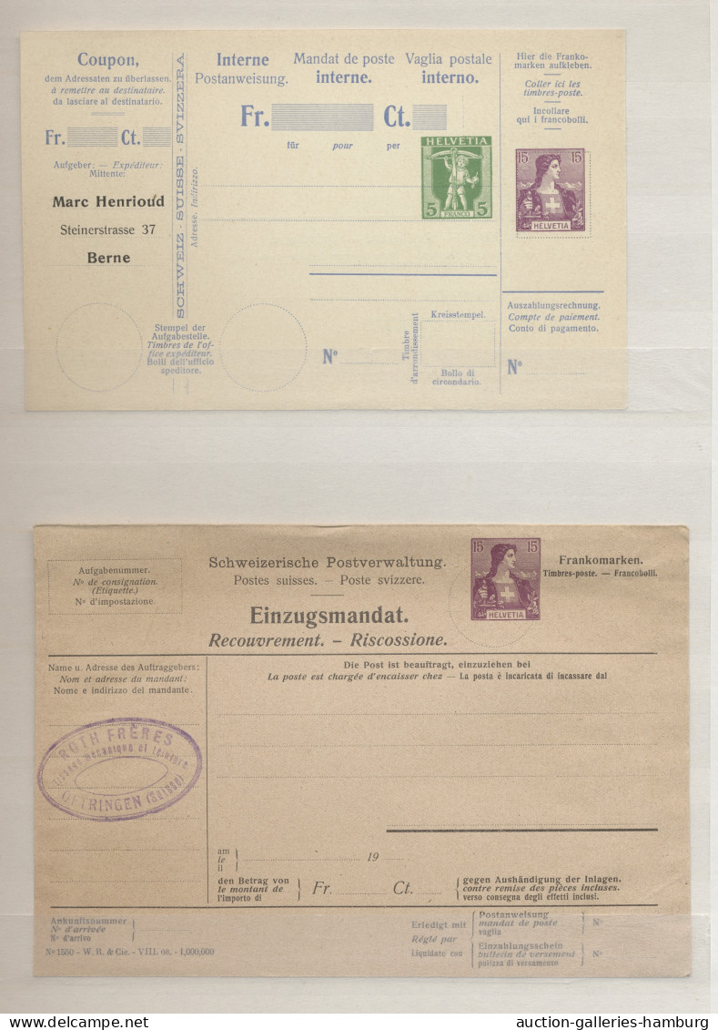 GA/* Schweiz - Privatganzsachen: Sammlung Von 125 Verschiedenen Aktenfrischen Ungebra - Enteros Postales