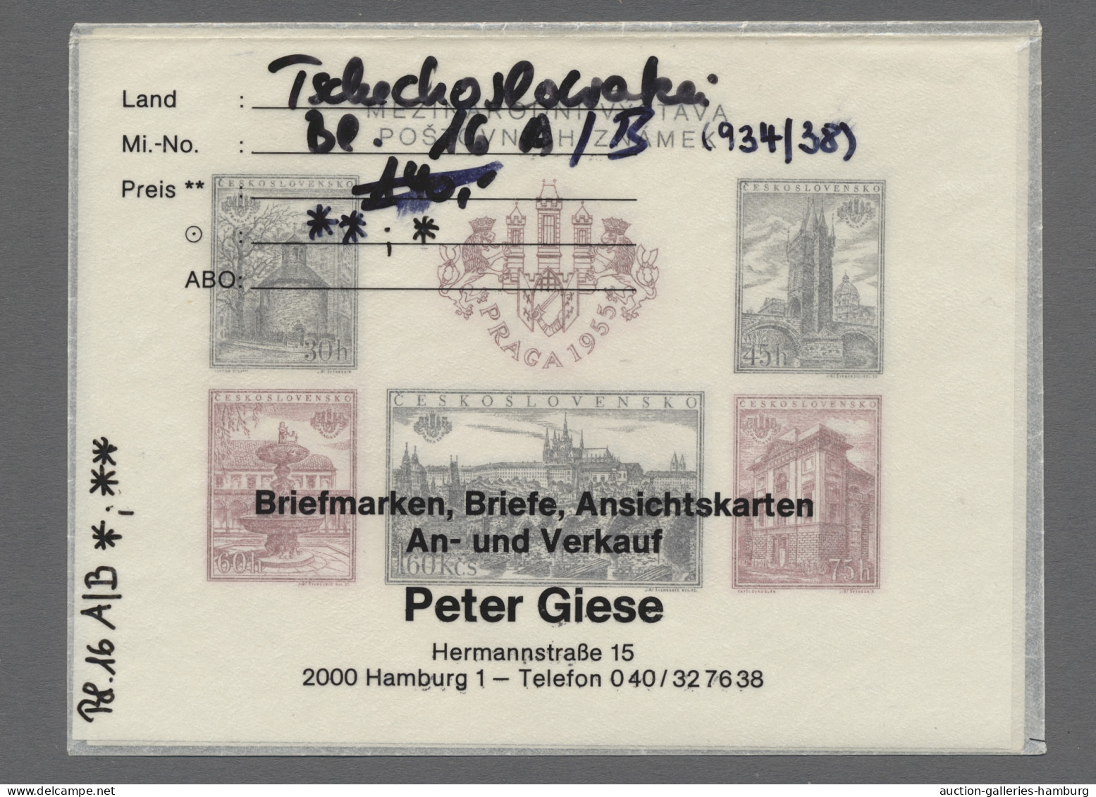 **/*/o/Cover/GA Czechoslowakia: 1918-1987, Zwei Händlerlagerbucher In Ringbindern, Sehr Dicht Ge - Cartas & Documentos