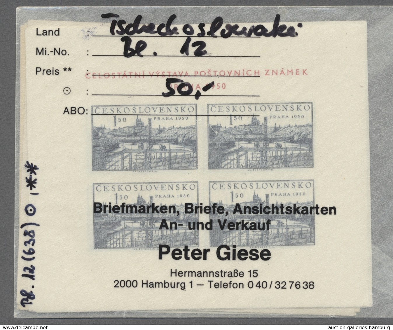 **/*/o/Cover/GA Czechoslowakia: 1918-1987, Zwei Händlerlagerbucher In Ringbindern, Sehr Dicht Ge - Lettres & Documents