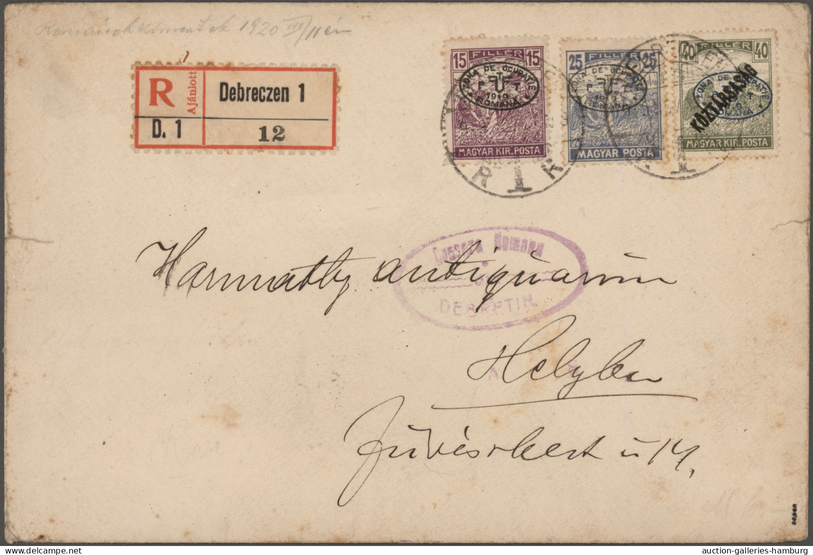 Cover Hungary: 1919/1920, Collection Of 66 Covers/cards Showing A Lovely Range Of Inte - Debrecen