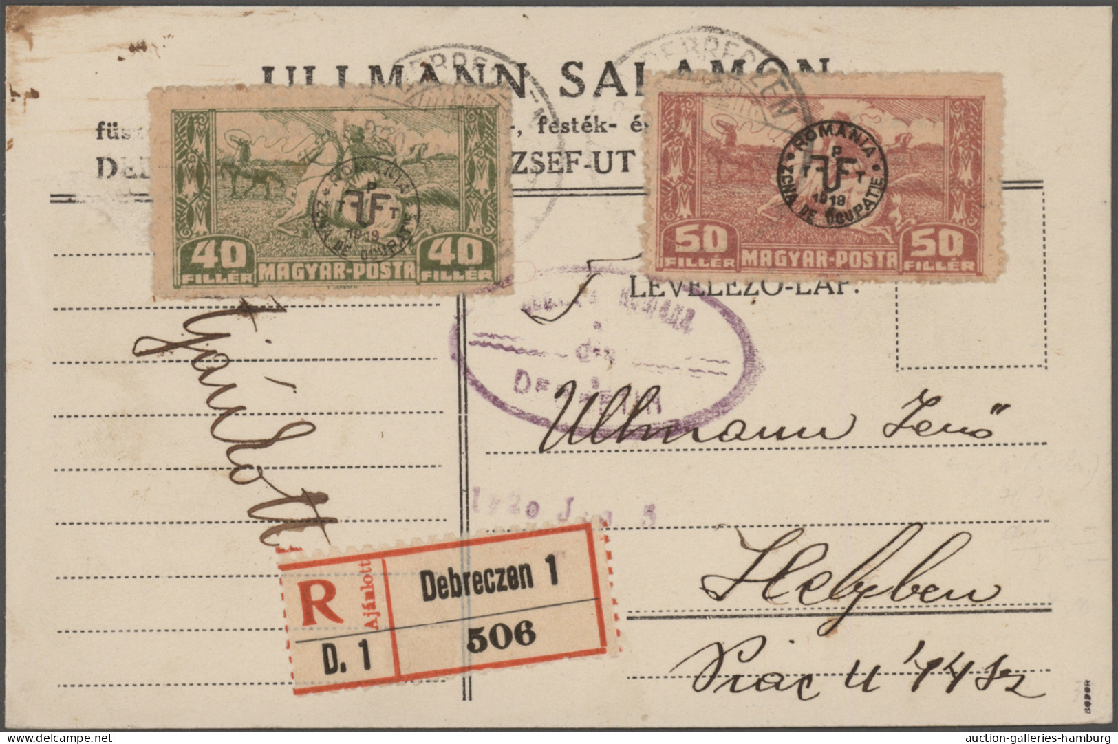 Cover Hungary: 1919/1920, Collection Of 66 Covers/cards Showing A Lovely Range Of Inte - Debreczen