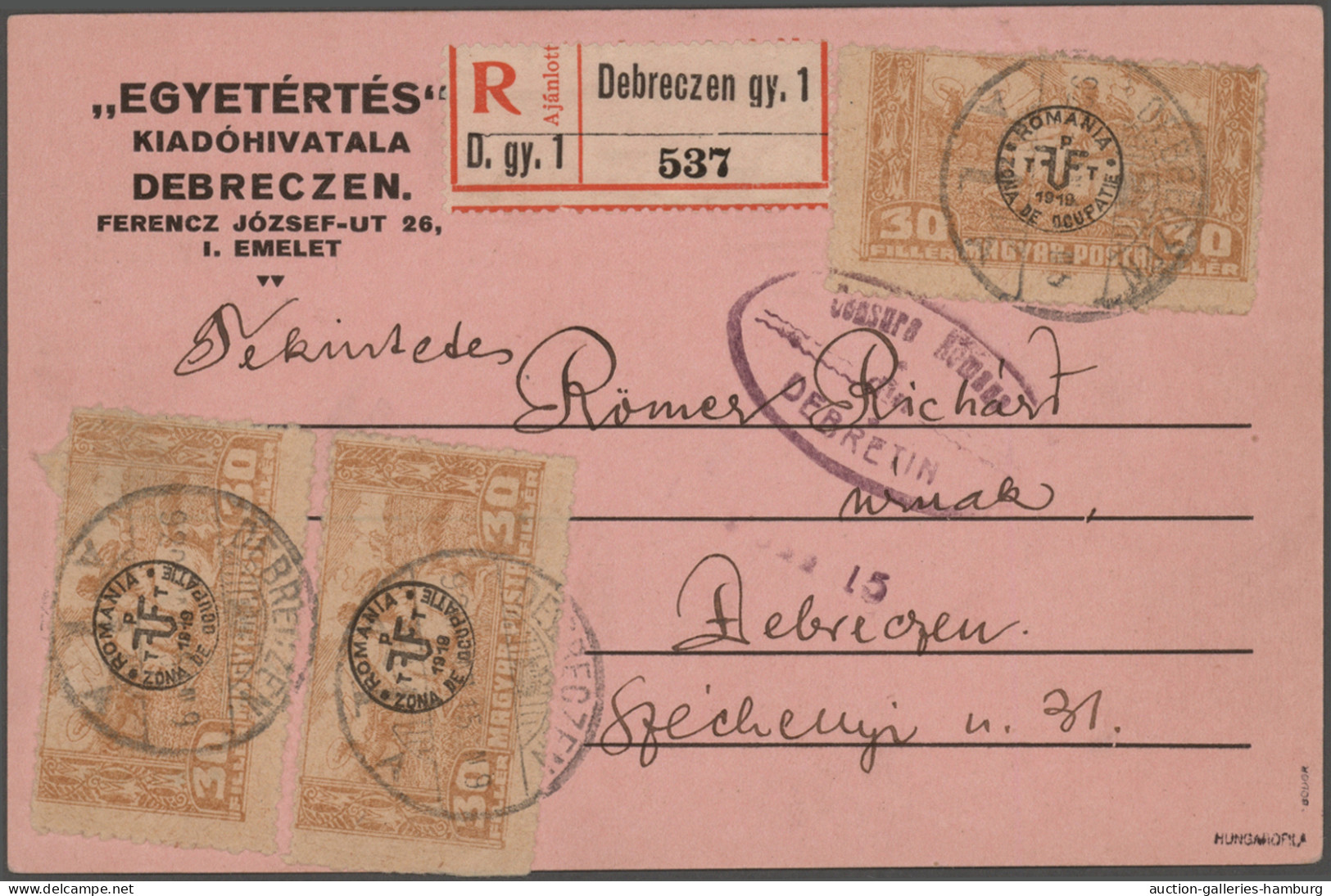 Cover Hungary: 1919/1920, collection of 66 covers/cards showing a lovely range of inte