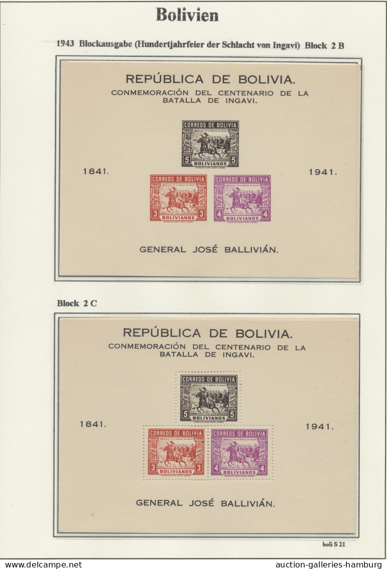 (*)/*/**/o/Cover Bolivia: 1867/1992 Ca., Schöne Sammlung In 2 Alben Bis 1988 Im Vordruckalbum Meh - Bolivien