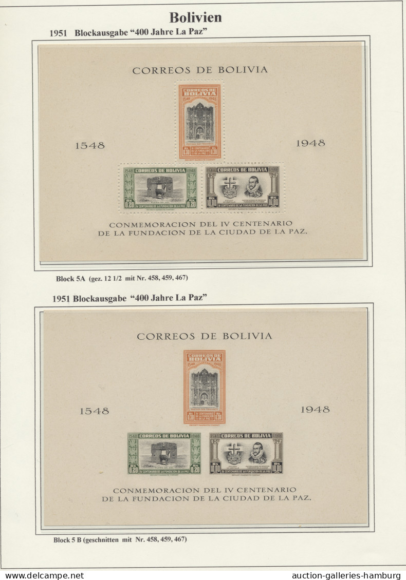 (*)/*/**/o/Cover Bolivia: 1867/1992 Ca., Schöne Sammlung In 2 Alben Bis 1988 Im Vordruckalbum Meh - Bolivien