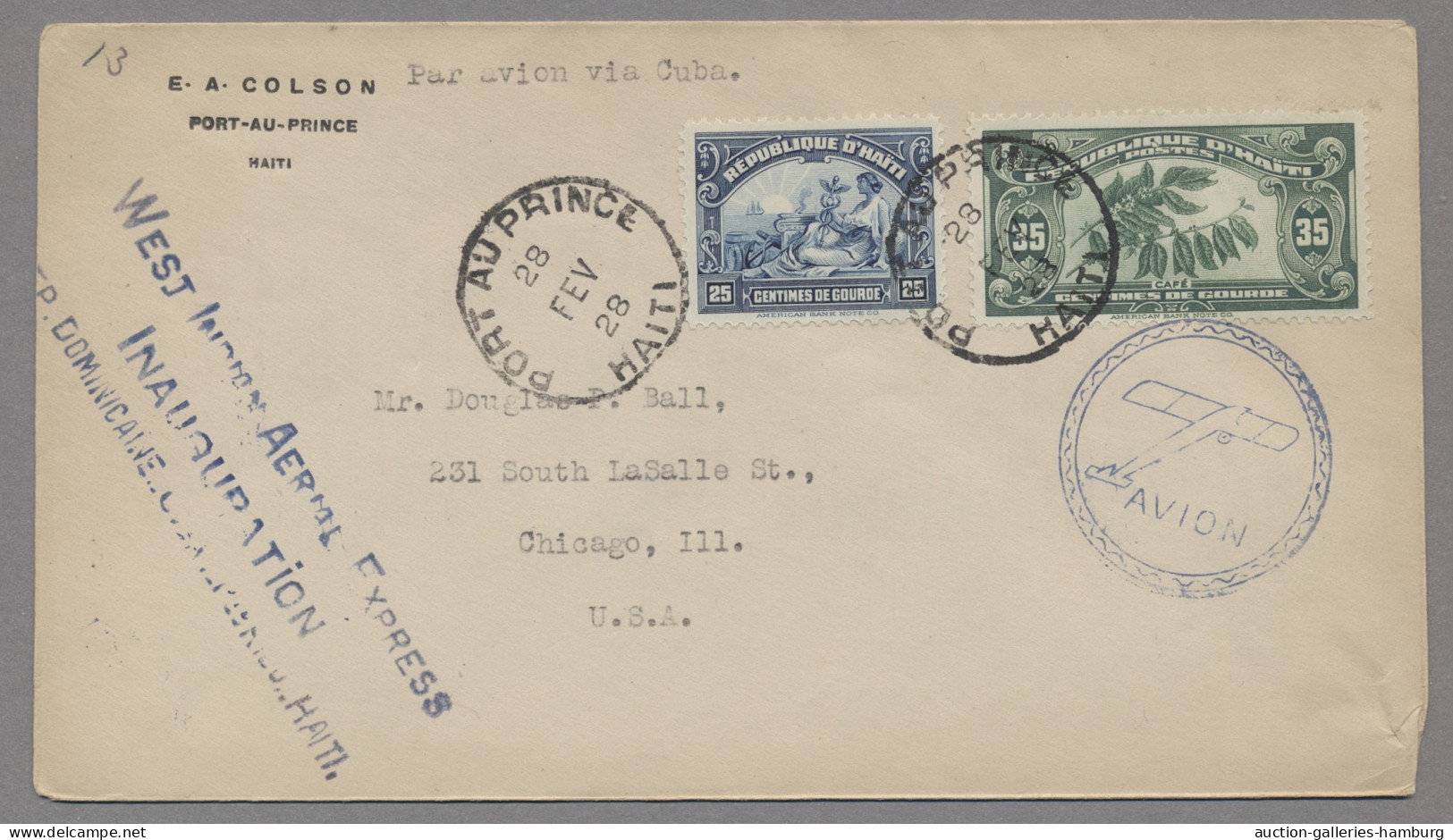 Cover Haiti: Ex 1925-1930, 18 First Flight Covers, Obviously All Different Incl. The F - Haïti