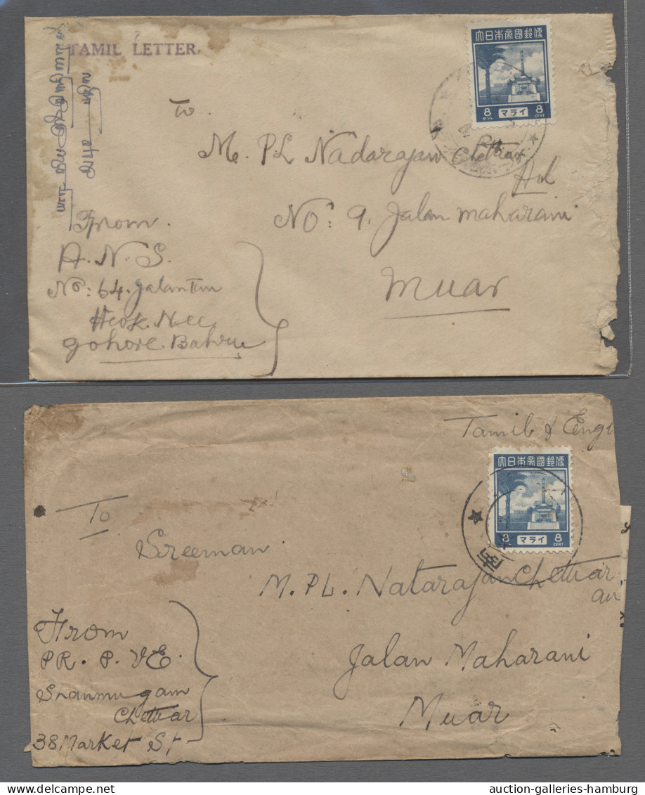 Cover Japanense Occupation of Malaya: 1943, nine commercial letters all censored, mixe