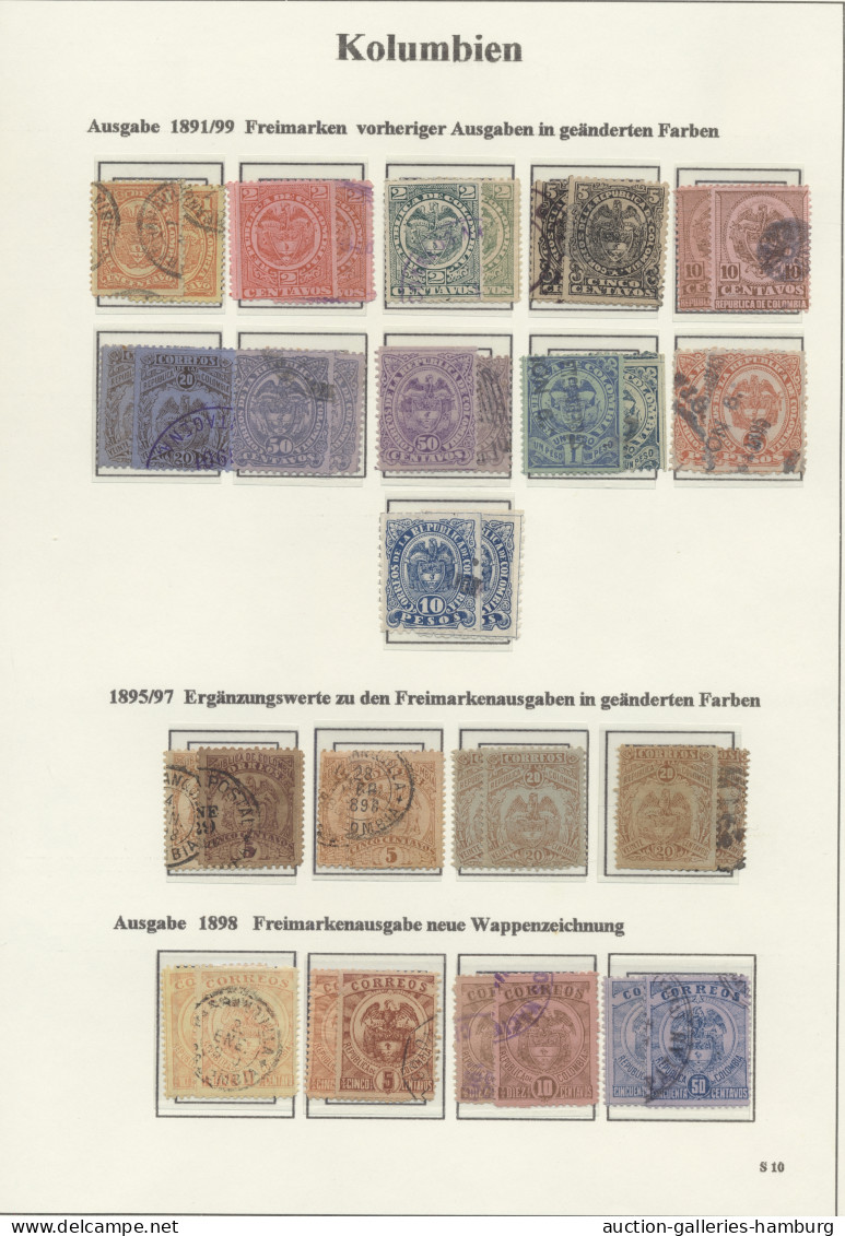 (*)/*/**/o/Cover Columbia: 1859/1996 ca., sehr gute Sammlung ab der Granadischen Konföderation mi