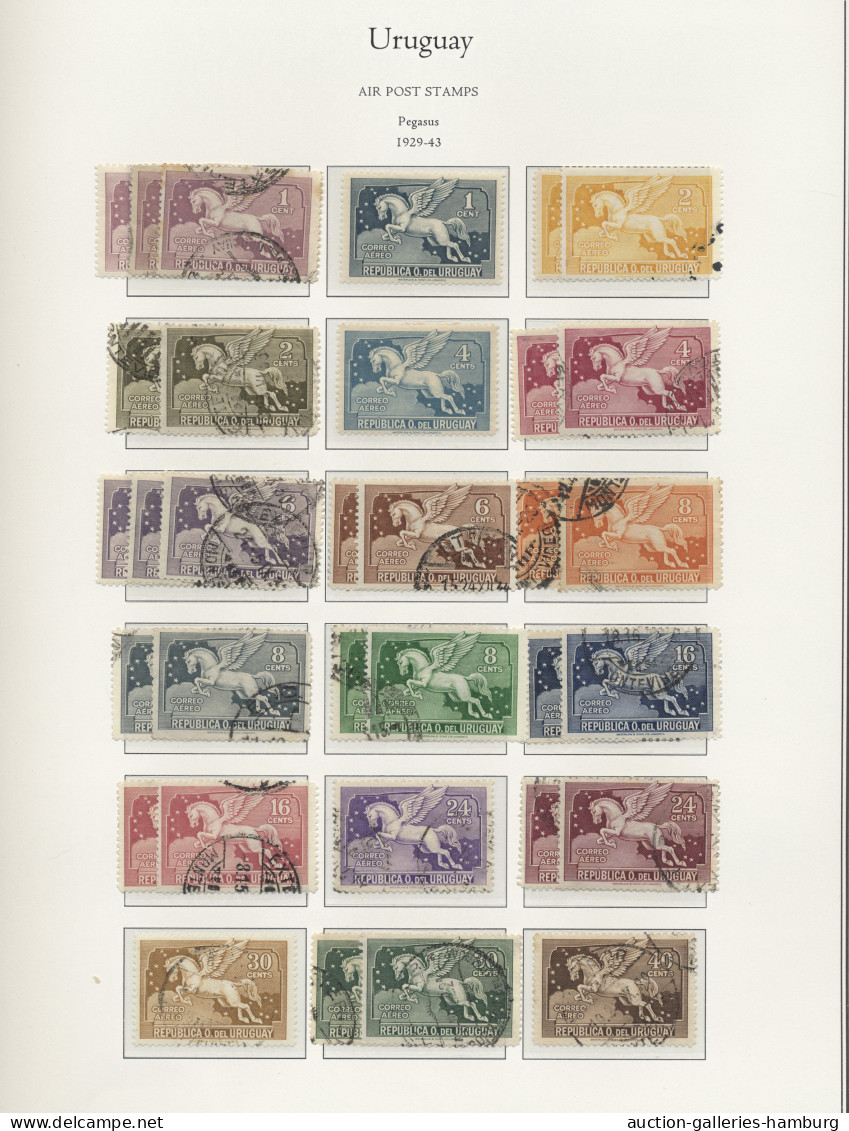 (*)/*/**/o/Cover Uruguay: 1856/1970 ca., alte meist gestempelte Sammlung in 2 Alben, dabei bis 19