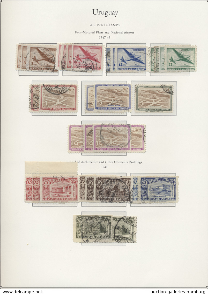 (*)/*/**/o/Cover Uruguay: 1856/1970 ca., alte meist gestempelte Sammlung in 2 Alben, dabei bis 19