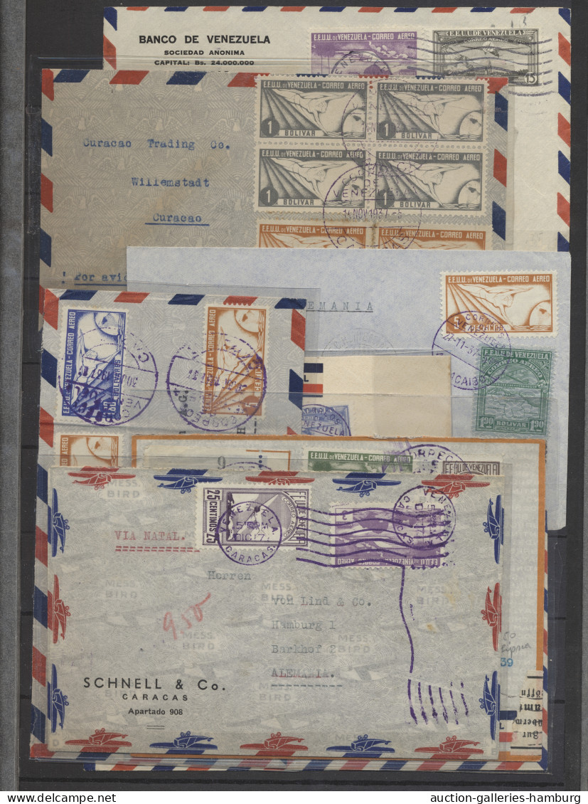 (*)/*/o/Cover Venezuela: 1859/1950 Ca., Umfangreiche Sammlung Mit Dienst Und Stempelmarken, So - Venezuela