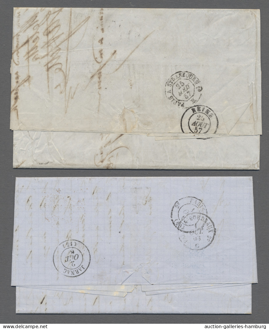 Cover United States Of America: 1850-1863, Partie Von 5 Markenlosen Faltbriefen Mit Di - …-1845 Prephilately