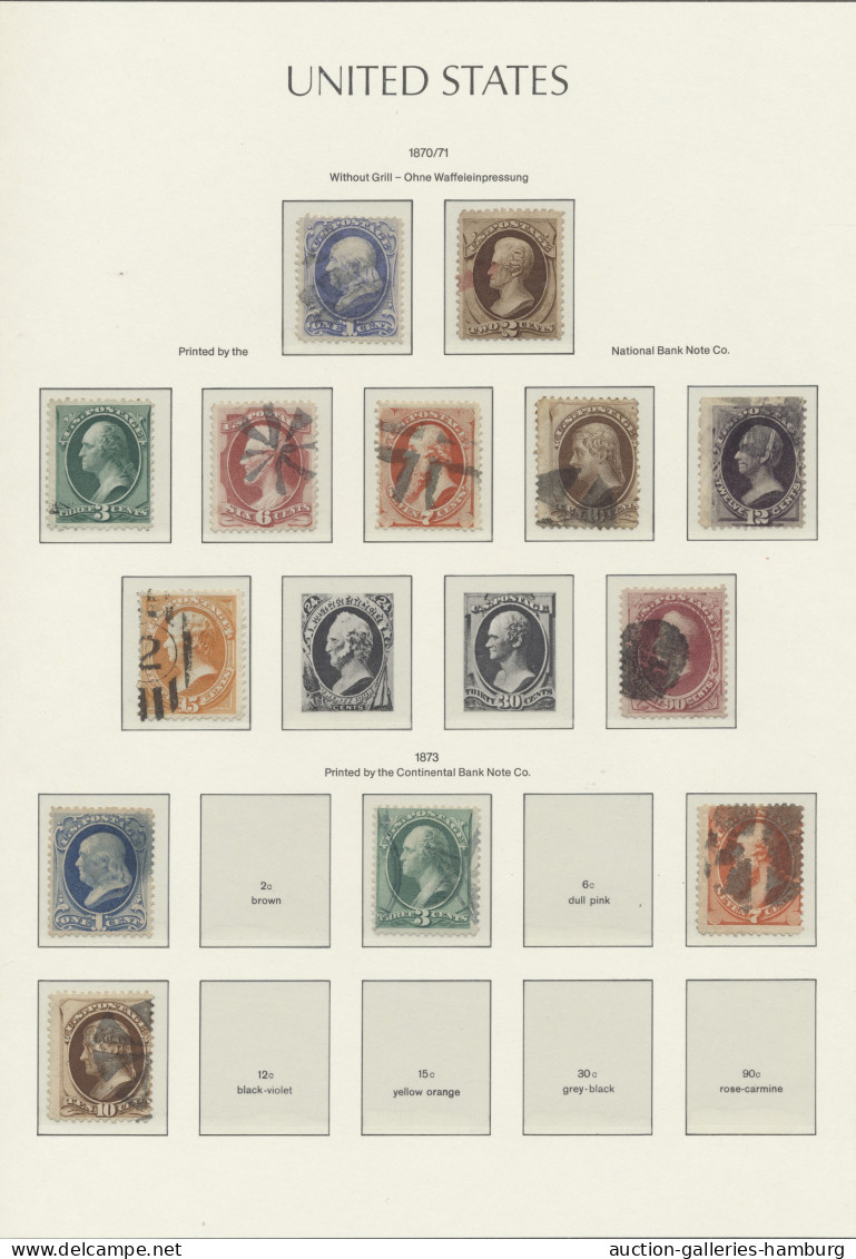 O/** United States: 1857-1975 (ca.), überwiegend Gestempelte Sammlung In 2 Leuchtturm - Oblitérés