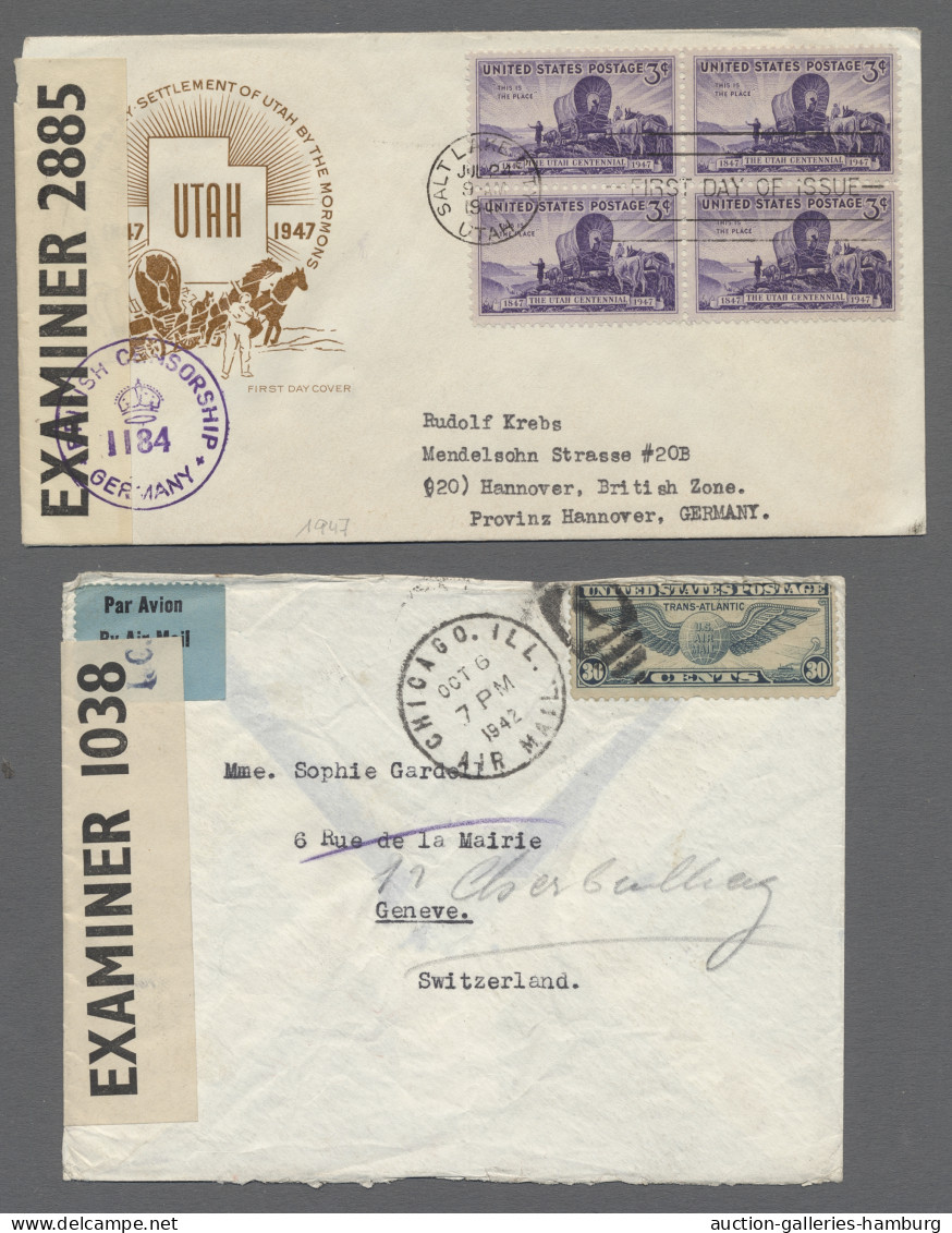 Cover/FDC/GA United States: 1908-1990, Partie Von Etwa 170 Belegen Mit U.a. Frankierten Ansic - Storia Postale