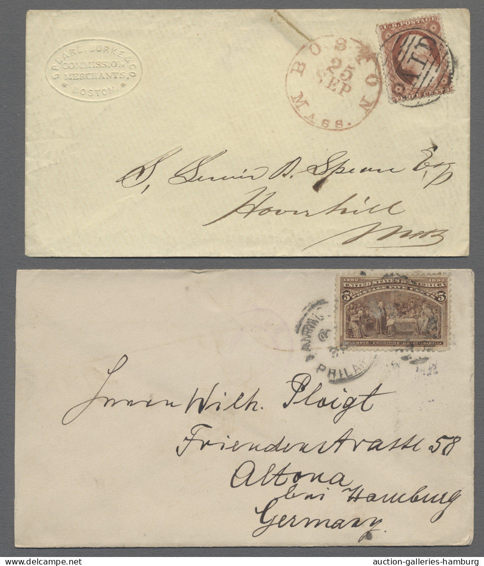 Cover United States: 1850-1951 (ca.), Partie Von Etwa 75 Belegen Mit U.a. 4 Frühen Mar - Lettres & Documents