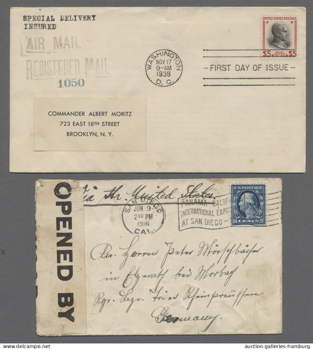 Cover United States: 1850-1951 (ca.), Partie Von Etwa 75 Belegen Mit U.a. 4 Frühen Mar - Briefe U. Dokumente